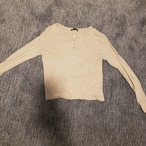Tan Zara long sleeve Henley